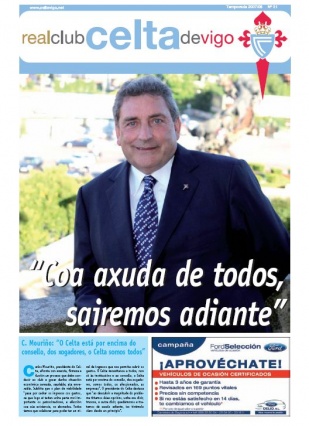 Capa do xornal do Celta, no que o seu presidente asegura que o equipo vai saía adiante