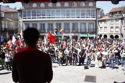 Imaxe da Praza do Toural, onde rematou a manifestación